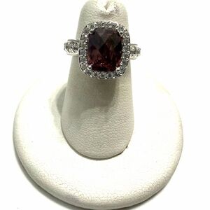 Tacori Sterling Silver Pink And Clear Gemstone Ring